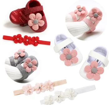 

Girl Shoes Flowers Toddler Baby Shoes Cotton Anti-slip Baby Girls Shoes Sneaker Prewalker Patchwork First Walkers 0-18M