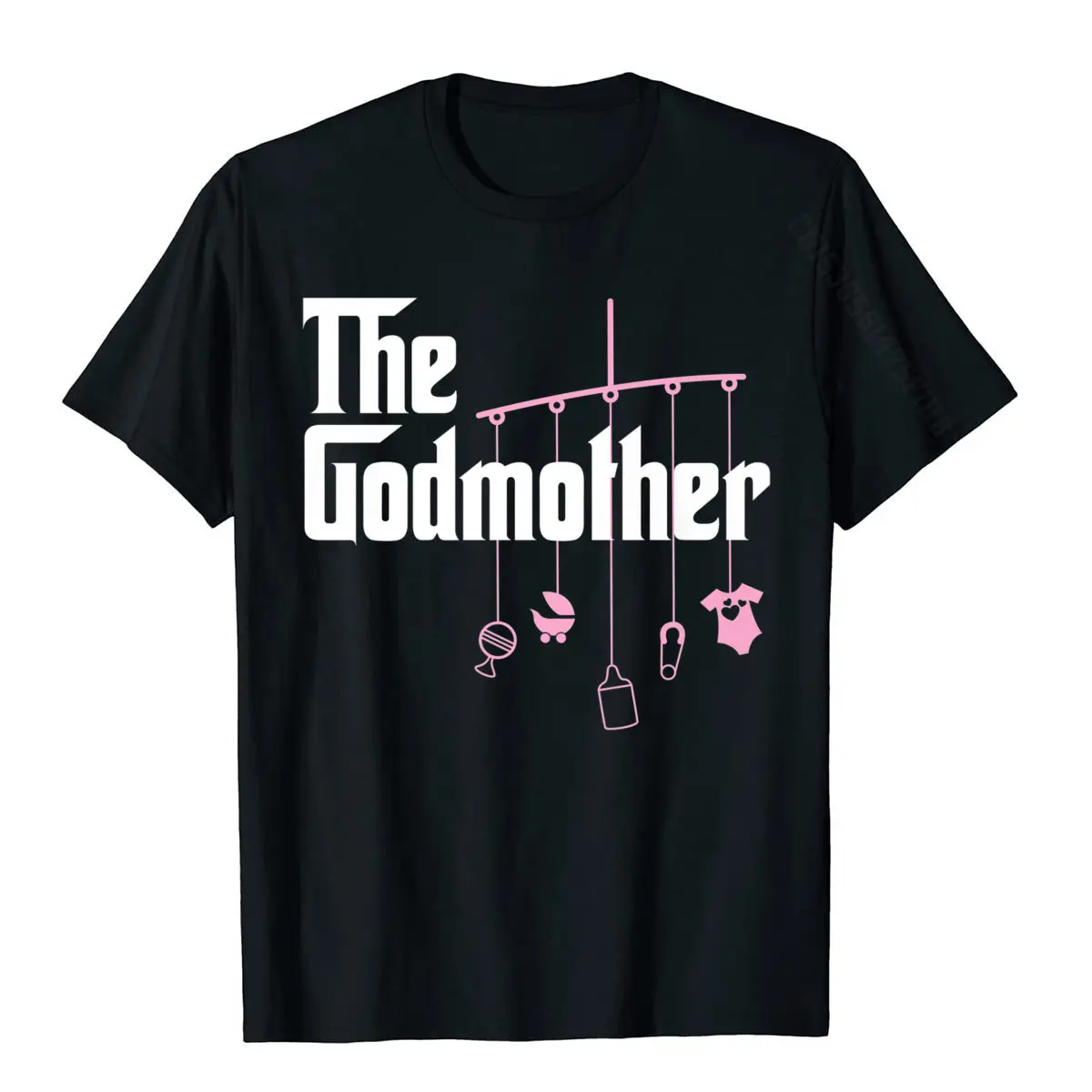 2021 New Fashion Slim Fit Normal Short Sleeve T Shirt Summer Autumn Crewneck Pure Cotton Tees for Boys Tops & Tees Personalized The Godmother of New Baby Gir Funny Pun Gift Premium T-Shirt__910 black
