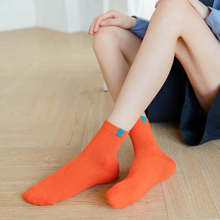 

striped Colorful warmth Casual cotton women socks funny cute skater girl aesthetic comfortable sport style Ladies socks