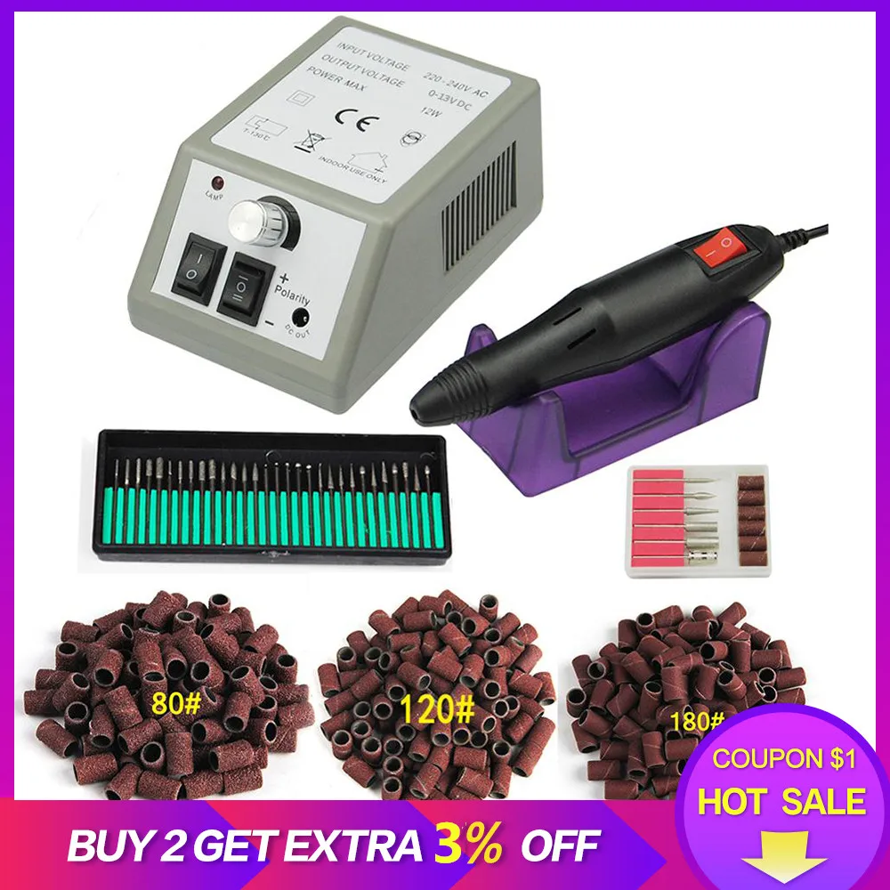 Price Manicure Machine Set 300pc Sanding Bands Nail Drill Ceramic Gel Nail Polish Remover Milling Cutter For Manicure For UV Gel Tools