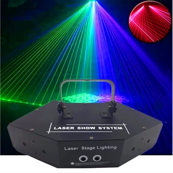

6 Lens RGB Image +Lines Beam Effect Scan Laser Light DMX DJ Dance Bar Xmas Home Party Disco Lighting Laser System Show Scanner