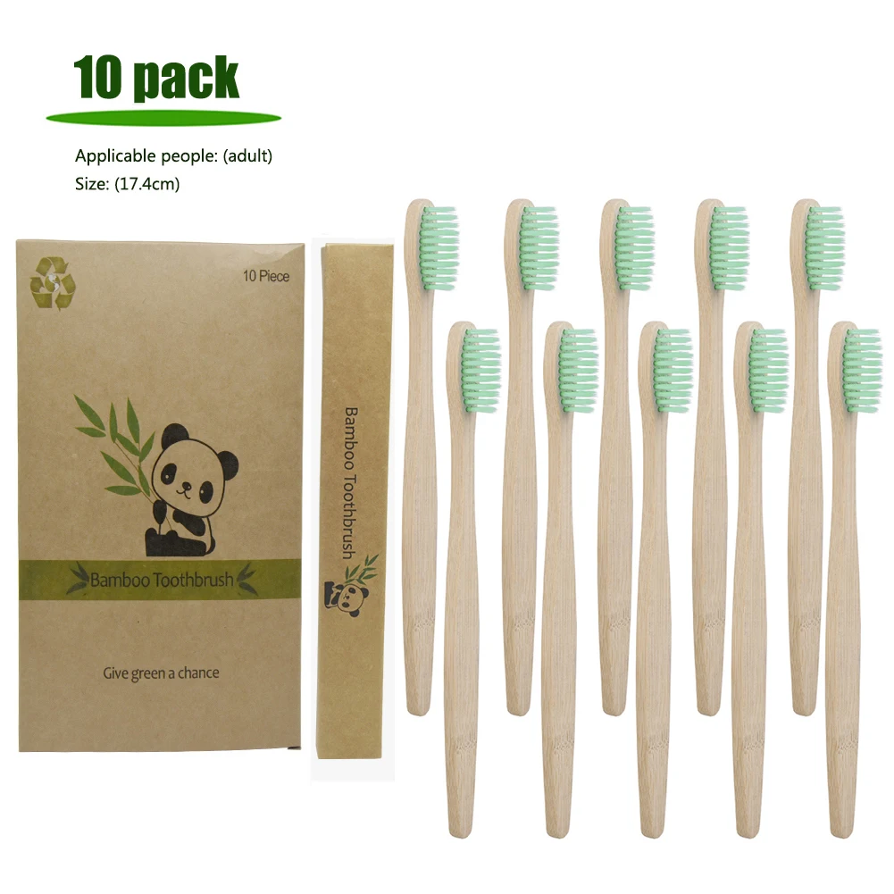 12 шт./setEnvironmental Bamboo угольная зубная щетка для здоровья полости рта низкоуглеродистая средняя мягкая щетина деревянная ручка зубная щетка - Цвет: 5