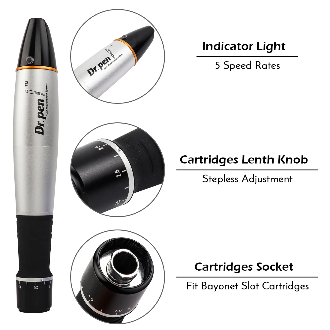 Online Dr stift Schönheit Maschine Micro Rolling System Therapie Stift für Facail Hautpflege Nadel Elektrische Micro Roll Derma System Therapie