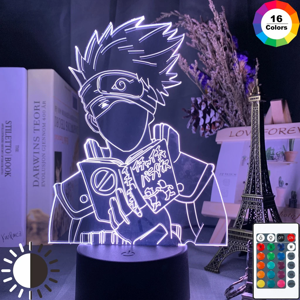 

3d Night Light Japanese Anime Naruto Kakashi Hatake Icha Icha Paradaisu Figure Led Nightlight for Child Bedroom Decor Desk Lamp