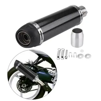 

51mm Universal Motorcycle Modified Real Bright Carbon Fiber Exhaust Muffler Pipe with DB Killer Escape Muffler Pipe