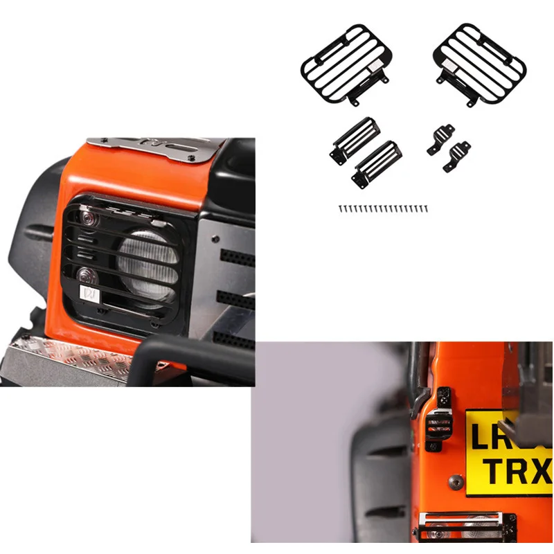 Metal Front & Rear Protective Lampshade Guard Grille for 1/10 RC Crawler Car Traxxas TRX-4 TRX4 Defender | Игрушки и хобби
