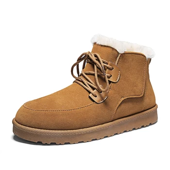 

2020 Snow Boots Wear-resistant Sole Man Boots Warm Comfortable Winter Walking Boots Casual Shoes Men Outdoor Ankle Size 39-44