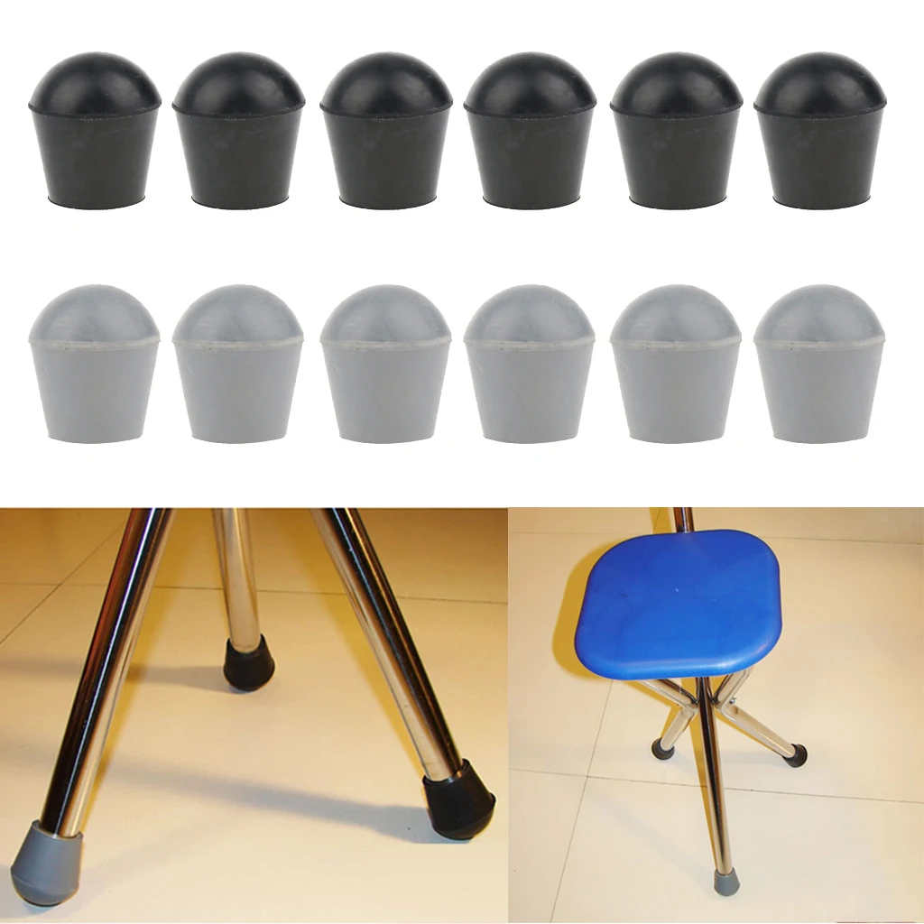 12 Pieces Anti Slip Rubber Leg Tip For Cane Walking Stick Crutches Chair 3/4 Inch