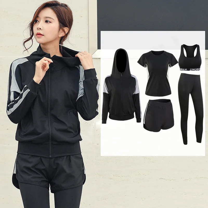 

2020 new yoga sports suit women autumn and winter five-piece gym running loose quick-drying clothes fitness clothes women