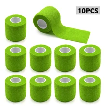 10 шт., самоклеящаяся повязка, 2 дюйма, 5 ярдов, Спортивная эластичная когезивная повязка для тренировки, фитнеса, спортзала, безопасности