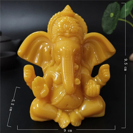 Статуэтка Ганеша Будда Бог слон Скульптура Искусственный Нефритовый камень смола ремесла дом садовый цветочный горшок украшение статуи Будды - Цвет: Orange