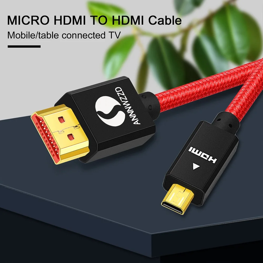 Cable Micro HDMI a HDMI 2,0 4K 3D 1080P, adaptador HDMI macho Macho, Cable compatible con Micro