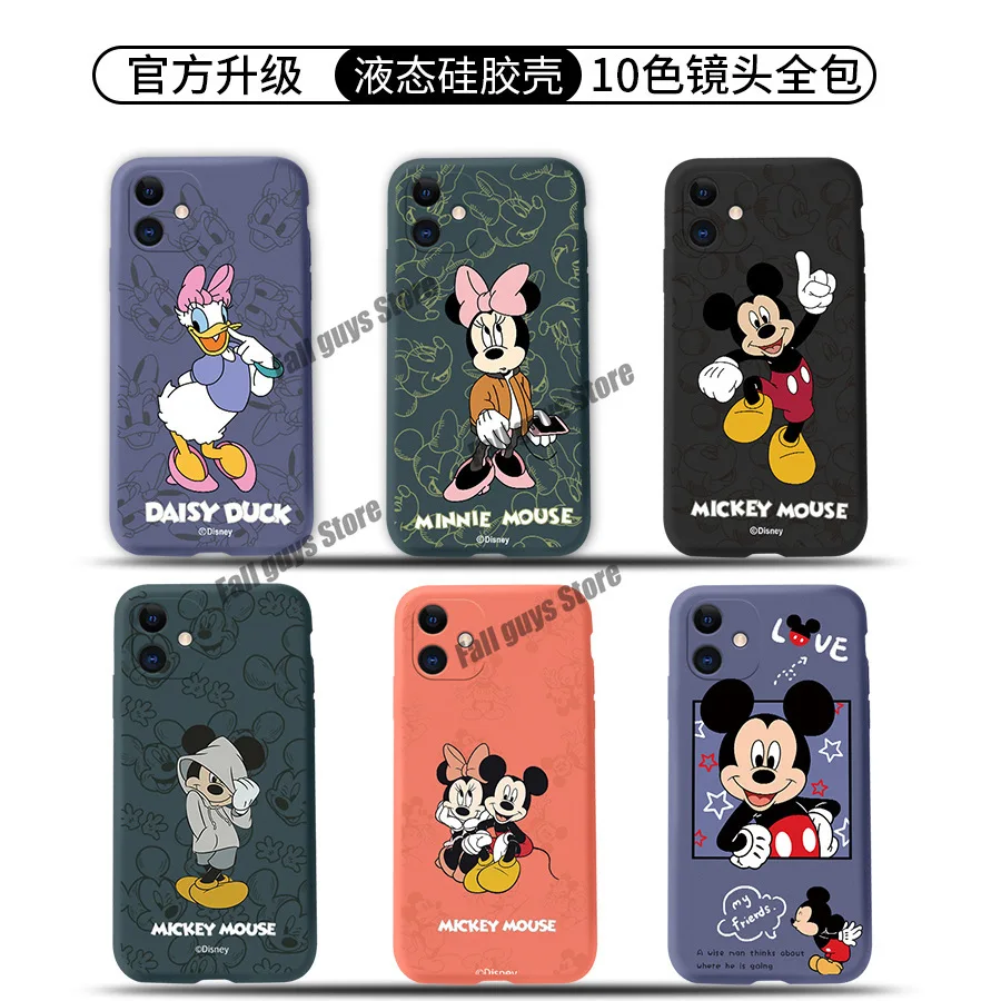 Disney Mickey Mouse Phone Case For Iphone 6 6s Plus X Xr Xs Max 11 Pro Max 12 Pro Max Mini Cartoons Phone Covers Silica Cases Gift Boxes Bags Aliexpress
