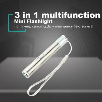 

Pocket Multifunction USB Flashlights Aluminium Alloy Handheld LED UV&Red Laser&Lighting Flashlight Waterproof Powerful Torch