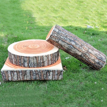 

Simulation Log Texture Big Willow Tree Pier Simulation Removable Washable Cushion Sofa Pillow Home Decorative Toy