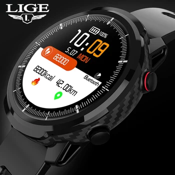 

LIGE New Sport Watch Man Women Smart Watch Blood Pressure Tracking Fitness Chronograph IP68 Waterproof Clock For Android ios