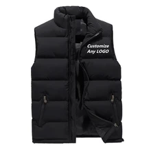 WP-WU, зимняя мужская теплая куртка с капюшоном, Популярные топы, мужская мода, без рукавов, повседневный стиль Harajuku, удобный утепленный жилет