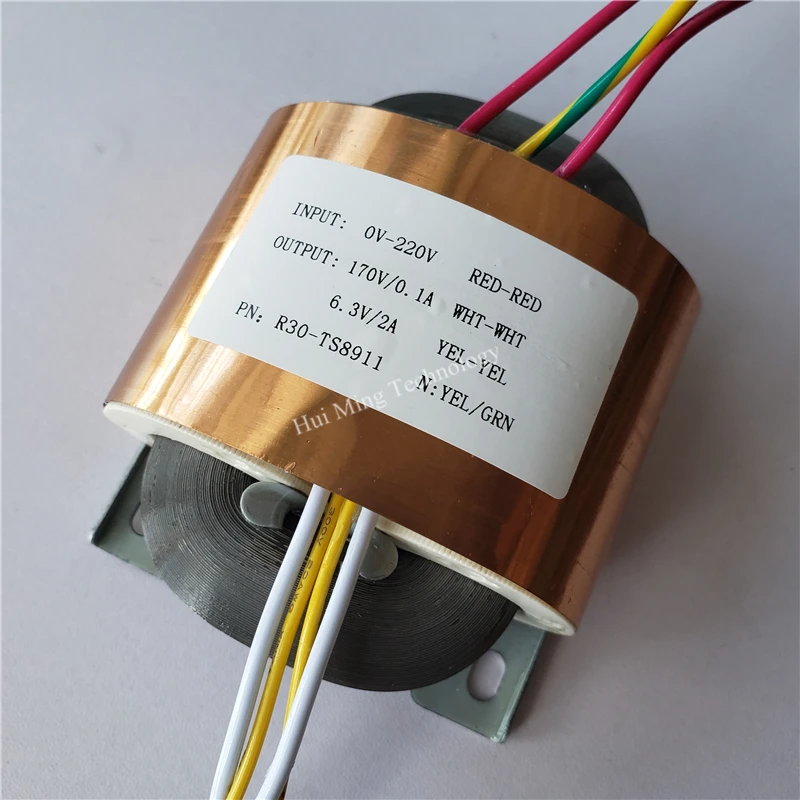 170V 0.1A 6.3V 2A R Nucleo Del Trasformatore 30Va R30 Personalizzato Trasformatore 220V Input Schermatura In Rame Per La Pre-Decoder Amplificatore Di 