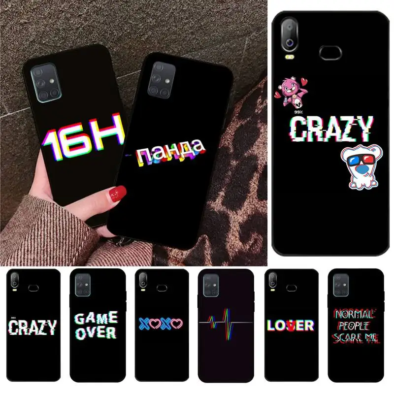 

Color text on a black background Soft Silicone TPU Phone Cover For Samsung A10 A20 A30 A40 A50 A70 A80 A71 A51 A6 A8 2018