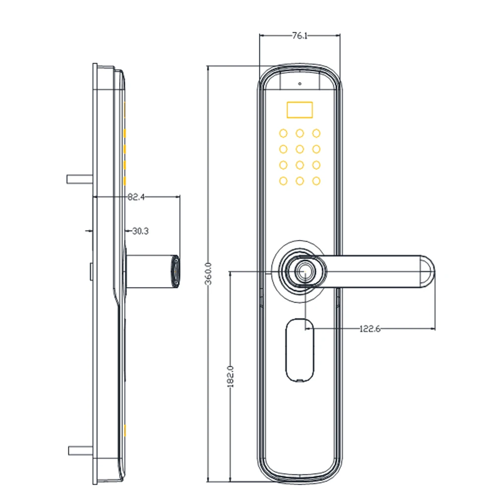 Smart Keyless Biometric Fingerprint Door Lock With Touch Screen Keypad Combination Password Card Unlocking Way