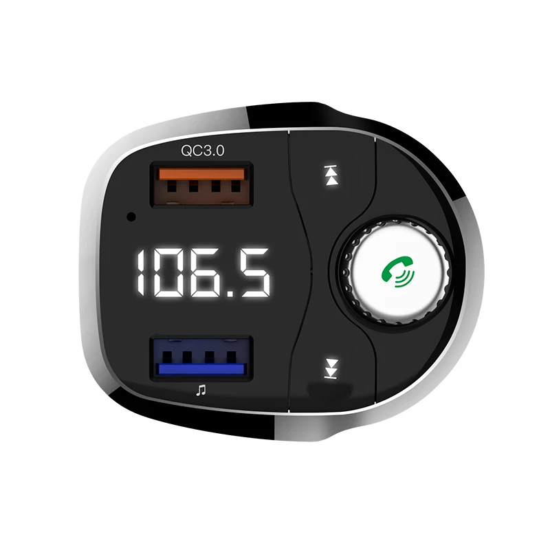FM модулятор KORSEED автомобильный беспроводной с поддержкой Bluetooth и 2 USB