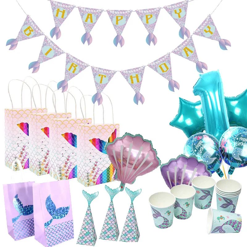 1st Geburtstag Party Ballon Meerjungfrau Geburtstag Kleine Meerjungfrau Party Decor Kit Unter Die Meer Madchen Ersten Geburtstag Party Versorgung Wq02 Party Diy Dekorationen Aliexpress