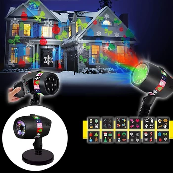 

12 Patterns Christmas Projector laser Lights LED Waterproof Snowflake New Year party Home Decoration garden landscape lamps