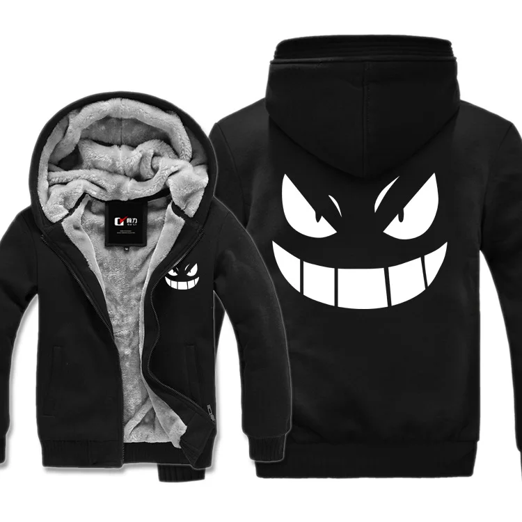

Men Jacket Print grimace Long Sleeve Streetwear Hoodie Thick Wool Warm Jacket Men Jackets and Coats Winter Coat