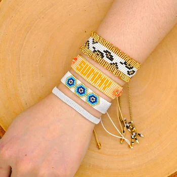 

Go2boho MIYUKI Bracelet Trendy Patterns Pulseras Mujer Moda 2020 Women Jewelry Letter Bracelets Summer Handmade Femme Armband