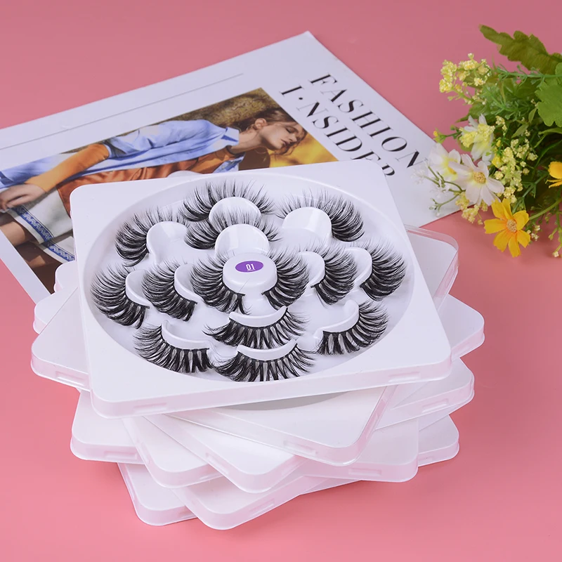 7 Pairs/Box Natural 6D Mink Hair False Eyelashes Long Lashes Extension Thick Wispy Fluffy Handmade Eye Makeup Tools Hot