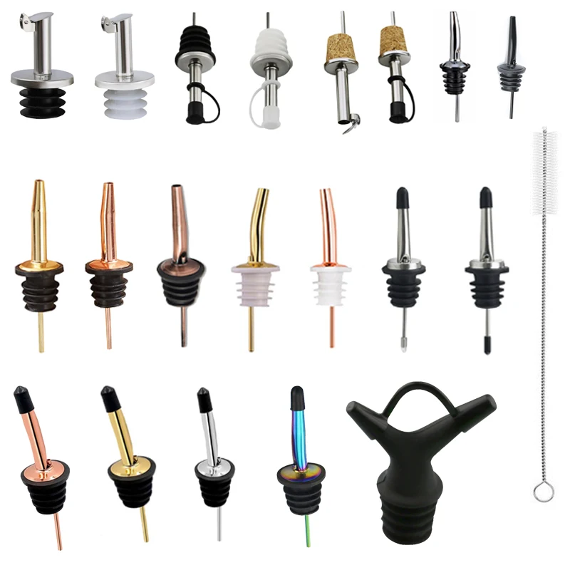 

1Pcs Bottle Stopper Wine Pourer with Cap Oil Champagne Bottle Wood Plug Keep Wine Freash Wedding Party Wine Pourer for Wedding