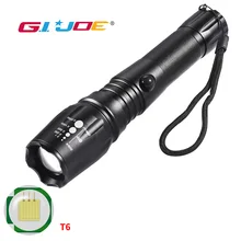 GIJOE T6 светодиодный светильник водонепроницаемый перезаряжаемый 2500LM фонарь 5 режимов фонарь стробоскоп алюминиевый сплав поисковый светильник мощный
