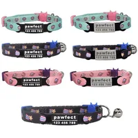 Cat Collar Custom Personalized ID Free Engraving Dog Collar Safety Breakaway Adjustable for Puppy Kittens Necklace 1