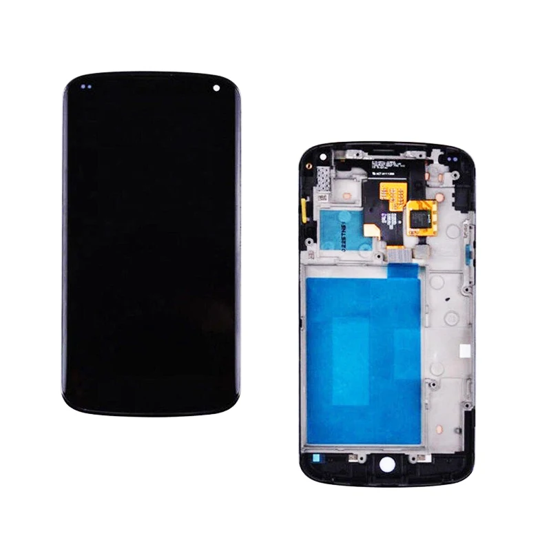 ЖК-дисплей для LG Google Nexus 4 E960 кодирующий преобразователь сенсорного экрана в сборе Замена черный с рамкой