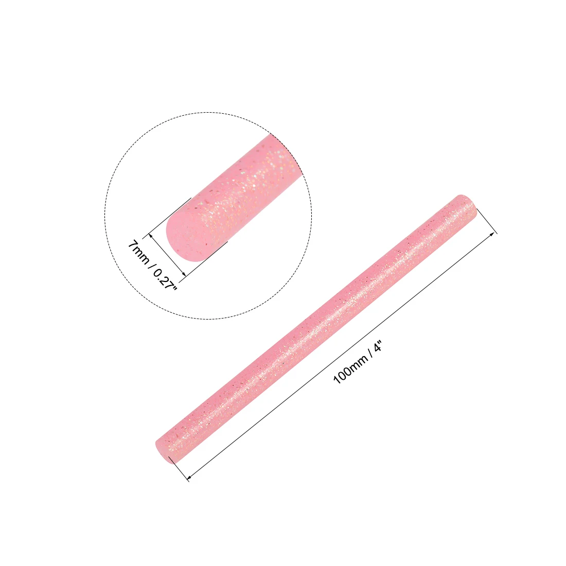 Uxcell 미니 핫 글루 스틱 글루건용, 0.27 인치 x 4 인치 핑크 글리터 10 개