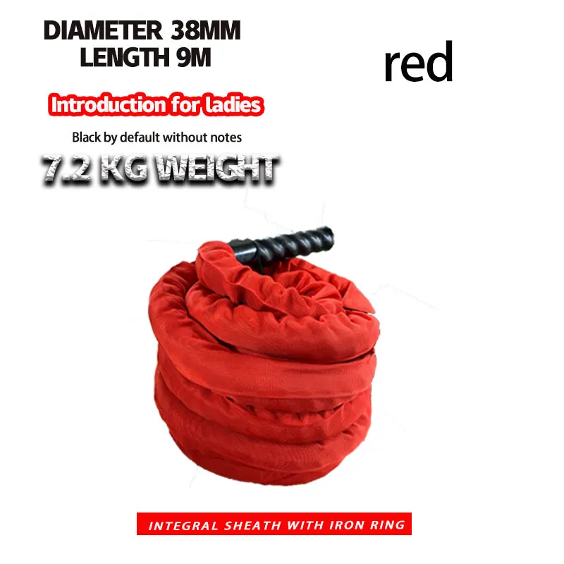 38mm 9m Железное кольцо для фитнеса, качающаяся корзинка, большая веревка, домашнее оборудование, Боевая веревка, физическая тренировка, взрывоопасная сила, сила, бросок r - Цвет: 38mm 9m