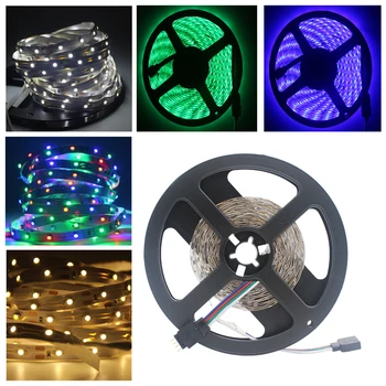 

5M RGB LED Strip Light 2835 DC12V Neon Ribbon Not-Waterproof Flexible LED Diode Tape 60LEDs/m 12V LED Strip for Home Decoration