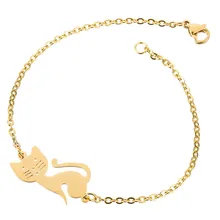 Дизайн милый кот браслет из нержавеющей стали кошка браслет аксессуары