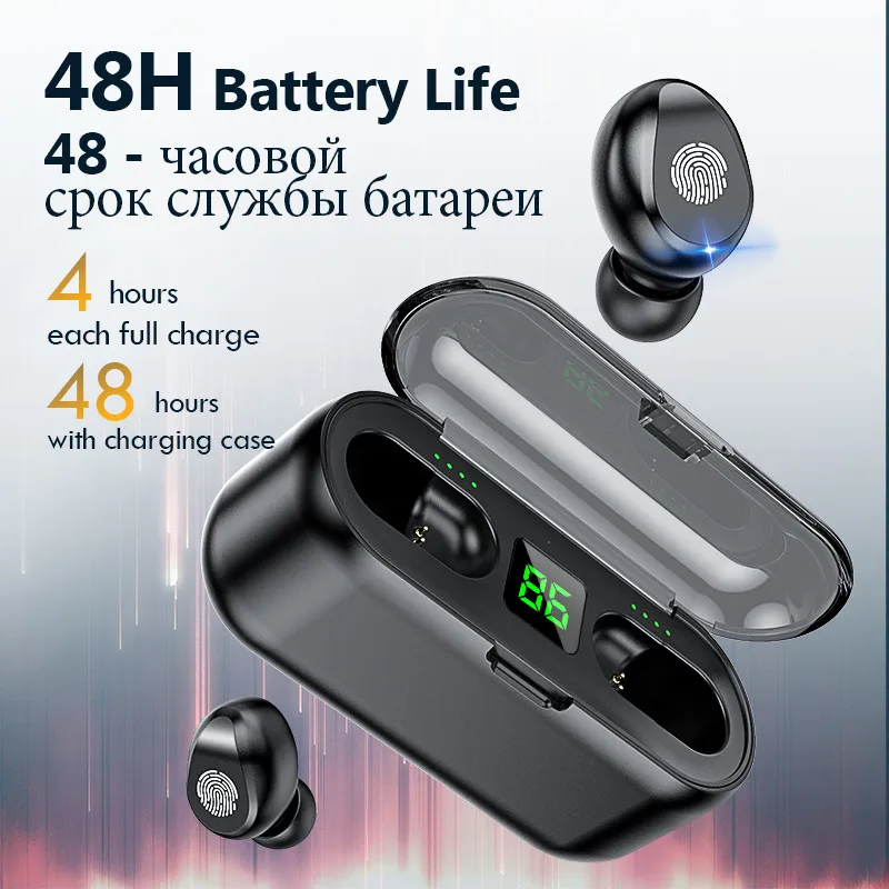 Bluetooth V5 0 Earphone Wireless Headphones 9D Stereo Sports Waterproof Headphone Headsets 2000mAh Charging Box With Microphone