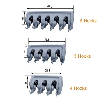 

Wall-mounted Storage Rack Shovel Rake Mop Holder with Hooks Space-saving for Kitchen Garage Closet Garden Tools XH8Z