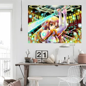 

[Self-Adhesive] 3D Sword Art Online 841 Japan Anime Wall Stickers Mural Decal Wall Murals AJ WALLPAPER Belly