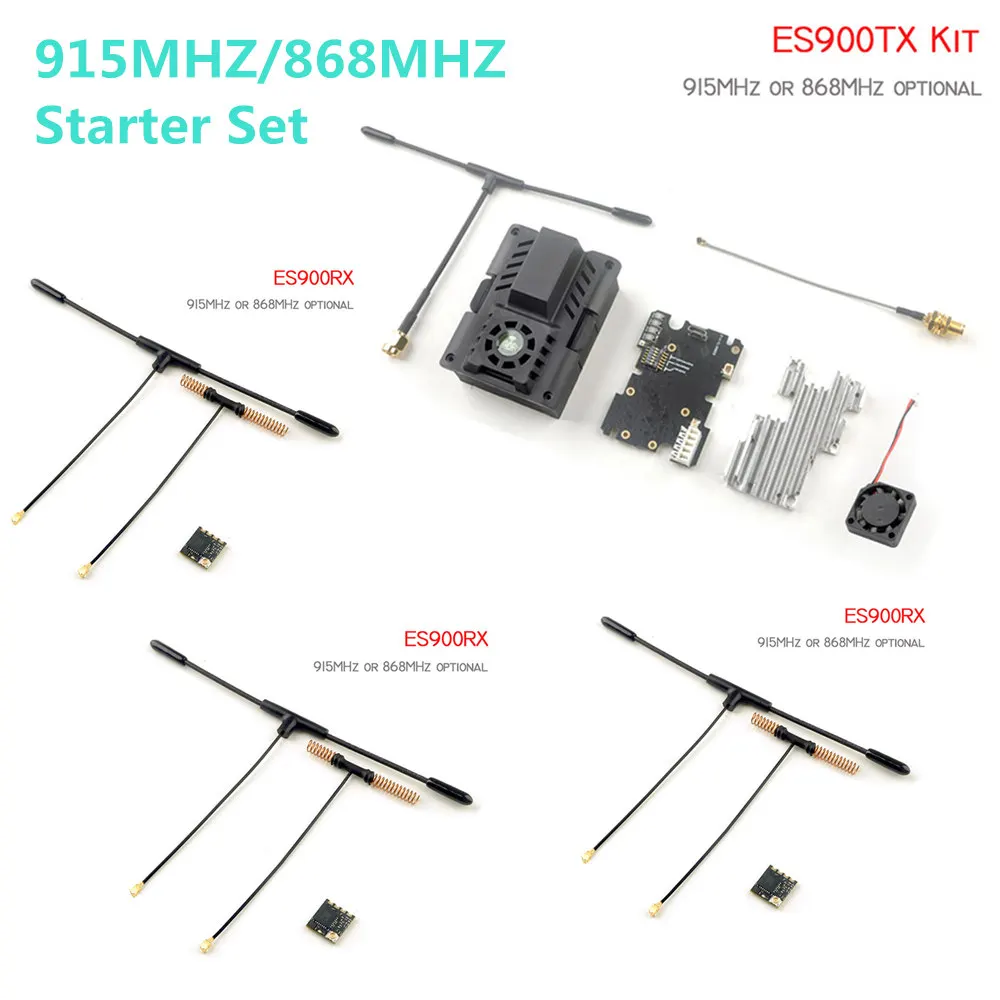 ExpressLRS 915Mhz 868MHz Starter Set ES900TX Long Range Module with 3PCS ES900RX Receivers for FPV Micro Mini Long Range Drones