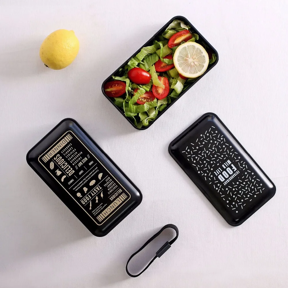 2000 мл микроволновый Ланч-бокс портативный двухслойный Bento box BPA бесплатно для детей, для пикника, офиса, работников, школы, столовая посуда