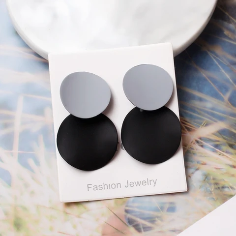 Fashion Drop Earrings For Women Yellow Green Irregular Geometric Double Round Earring Brincos Wedding Jewelry Wholesale