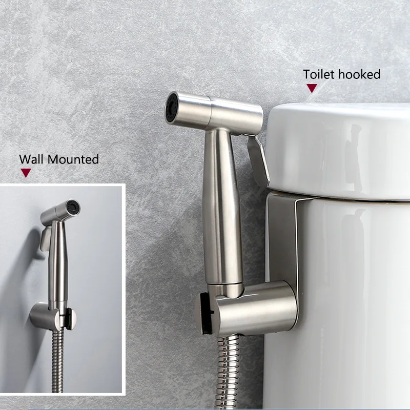 Handheld bidet sprayer set for toilet Stainless Steel Hand Bidet faucet for Bathroom hand sprayer shower head self cleaning 3