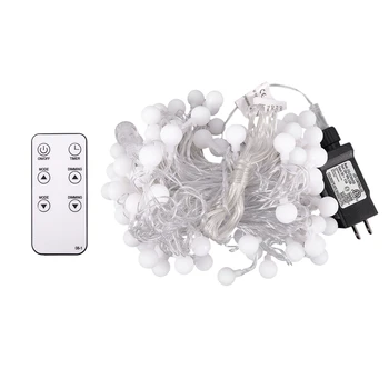 

Warm White Led Globe String Lights-Battery Operated USB Christmas Fairy Lights 100 LED 15 Metre Remote Control Waterproof for Ou