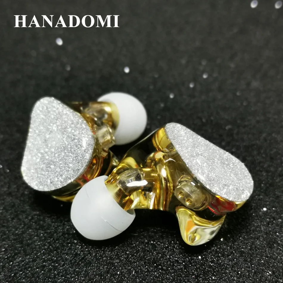 

HANADOMI Resin Hifi Earphone 10mm Dynamic Compound Diaphragm Earbud Stereo Powerful IEM 2pin 0.78mm Good Headset Shining Looking