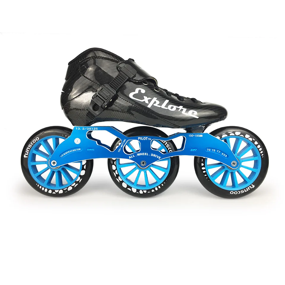 Скоростные роликовые коньки ISPORTS из углеродного волокна 3*125 мм или 4*100/110 уличные