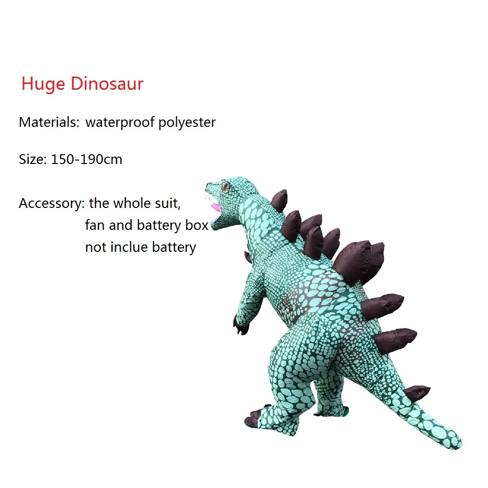 Надувные динозавры костюмы на Хэллоуин Стегозавр Чаризард тираннозавр вечерние костюмы дракона - Цвет: Stegosaurus