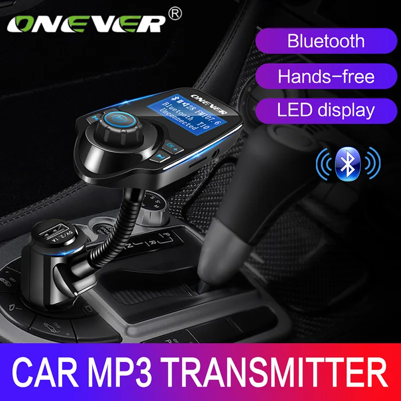 ONEVER fm передатчик Беспроводной Bluetooth FM модулятор громкой связи car kit MP3 аудио плеер